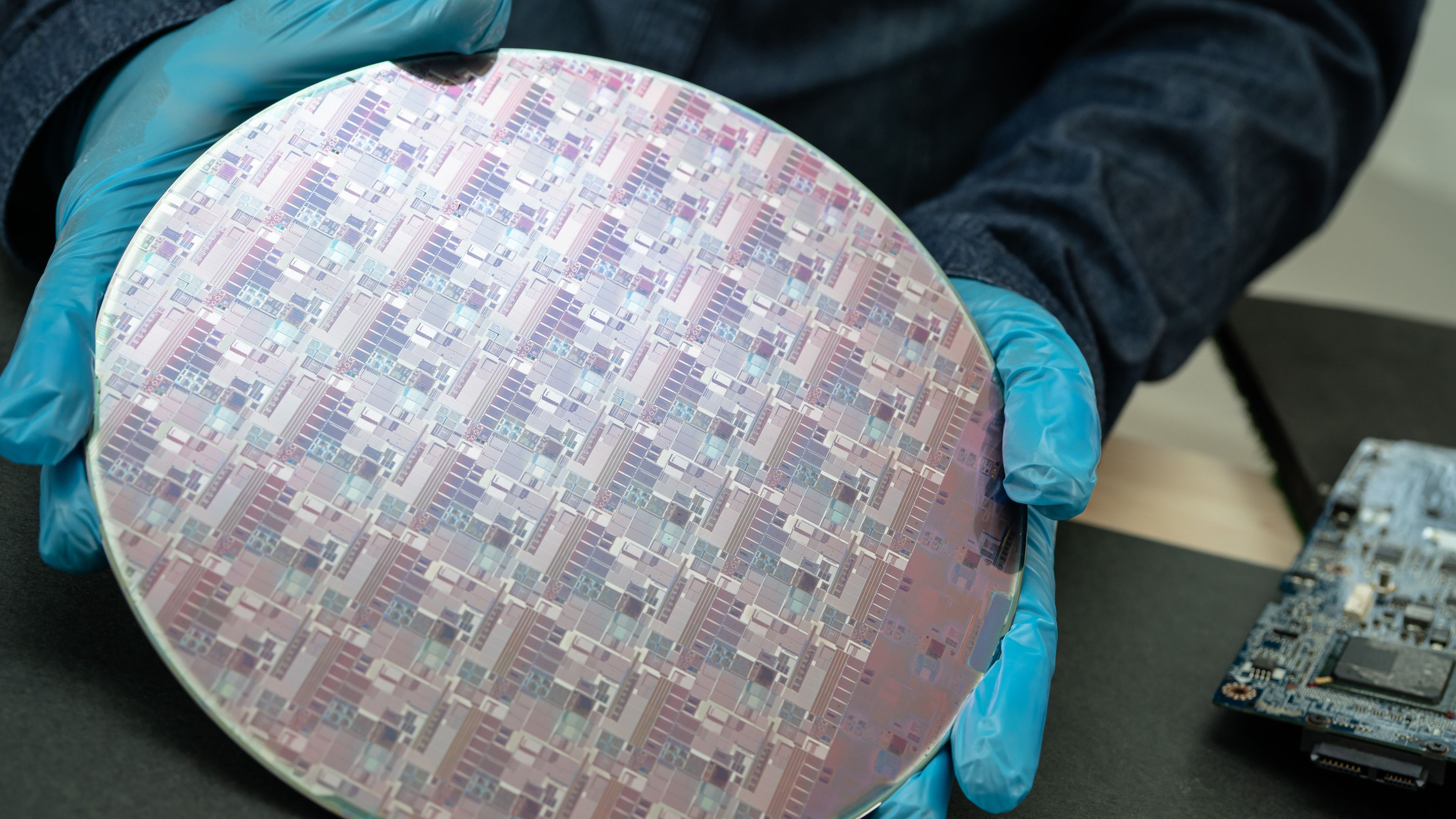 Oblea de silicio para la fabricación de semiconductores de circuitos integrados